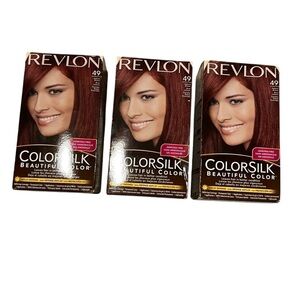 Revlon ColorSilk Hair Dye 49 Auburn Brown. 3 sealed boxes new lot